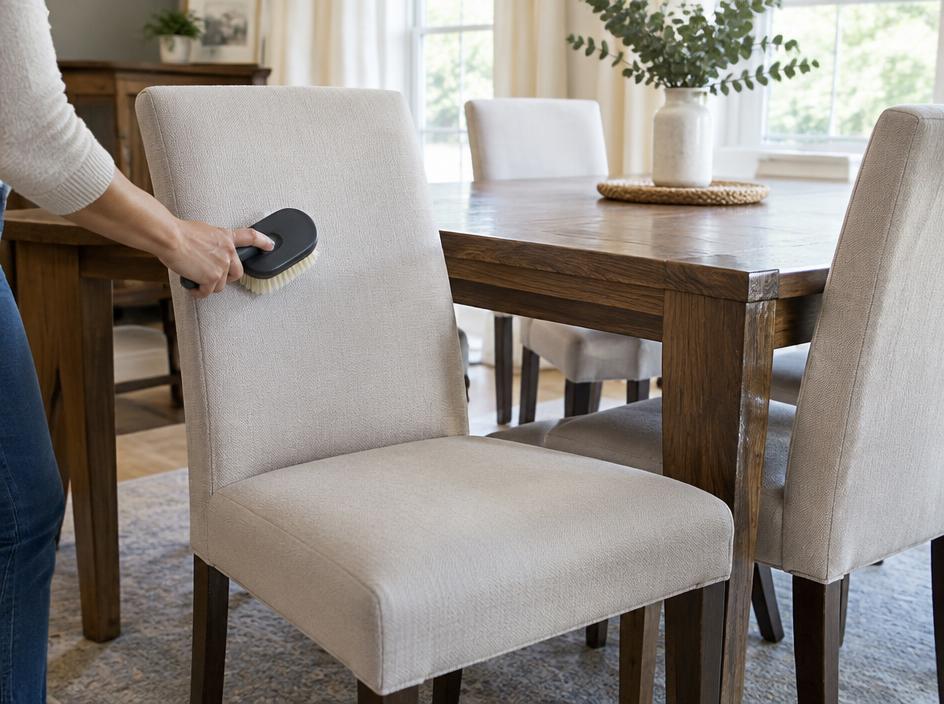 Chaises de salle à manger en tissu clair